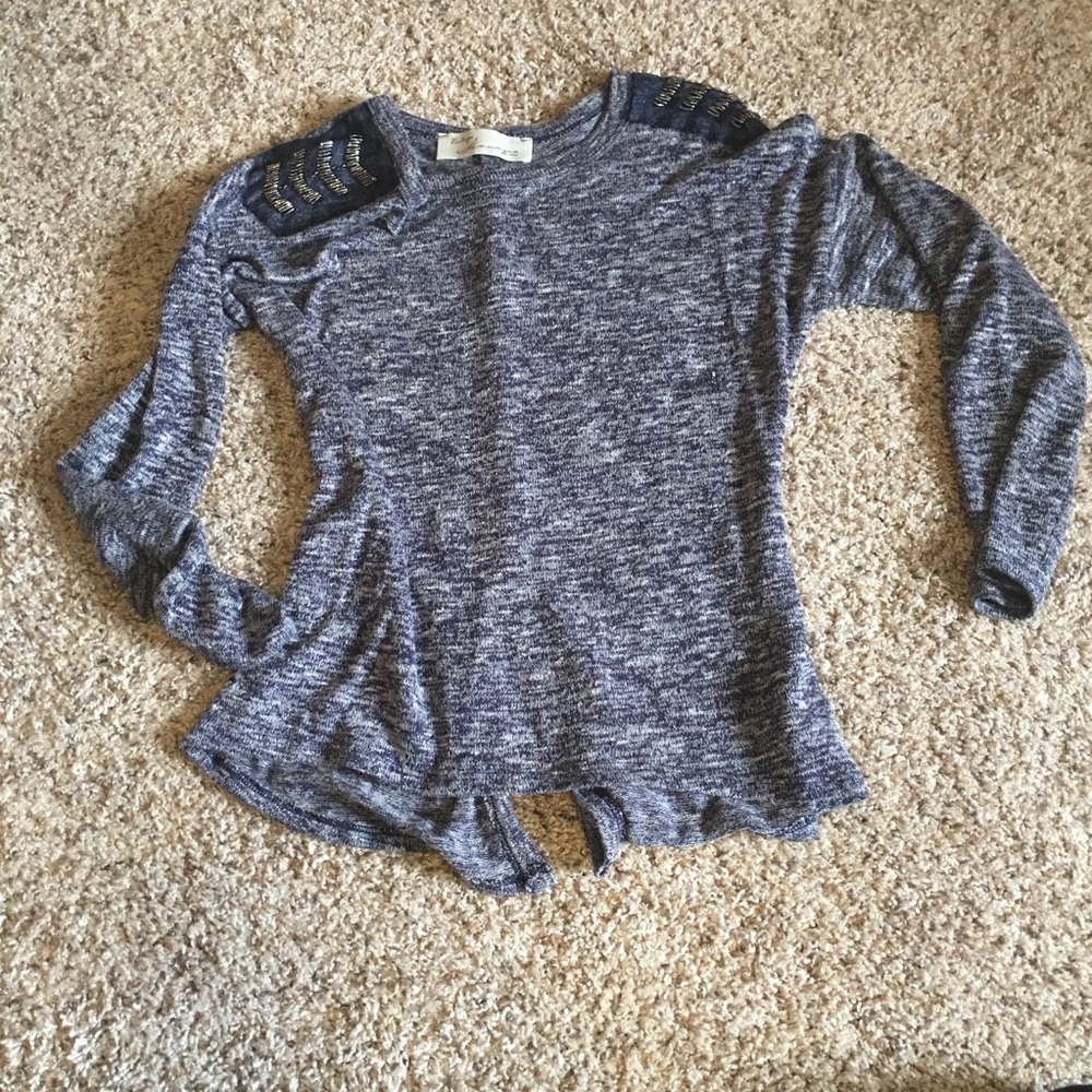 Vintage Havana beaded, flyaway back sweater